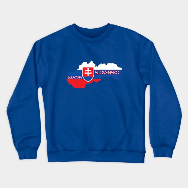 Slovakia flag & map Crewneck Sweatshirt by Travellers